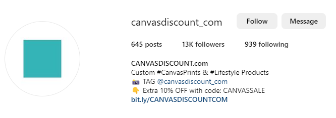 2023-06-23 15_56_34-CANVASDISCOUNT.com (@canvasdiscount_com) • Instagram photos and videos • merchOne How to Market Your Print-on-Demand Business - img 02 • merchOne