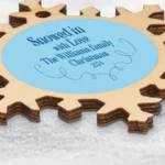 Personalized wooden snowflake ornament