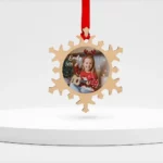 Personalized wooden snowflake ornament