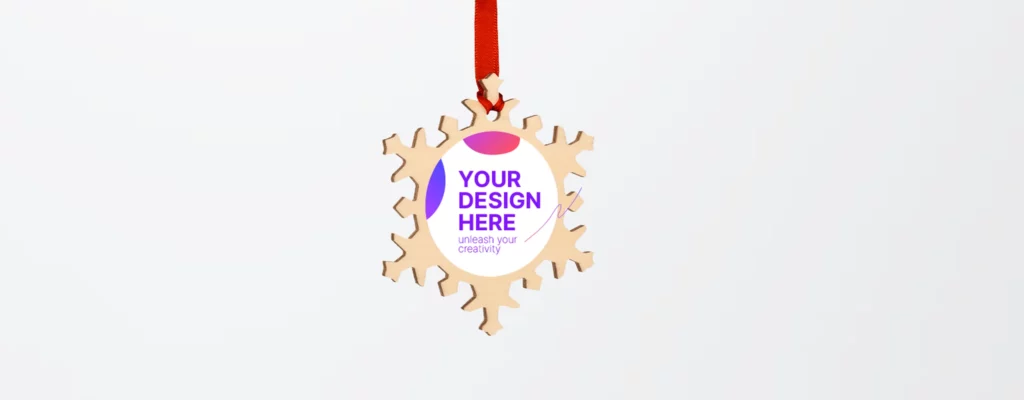 Personalized wooden snowflake ornament