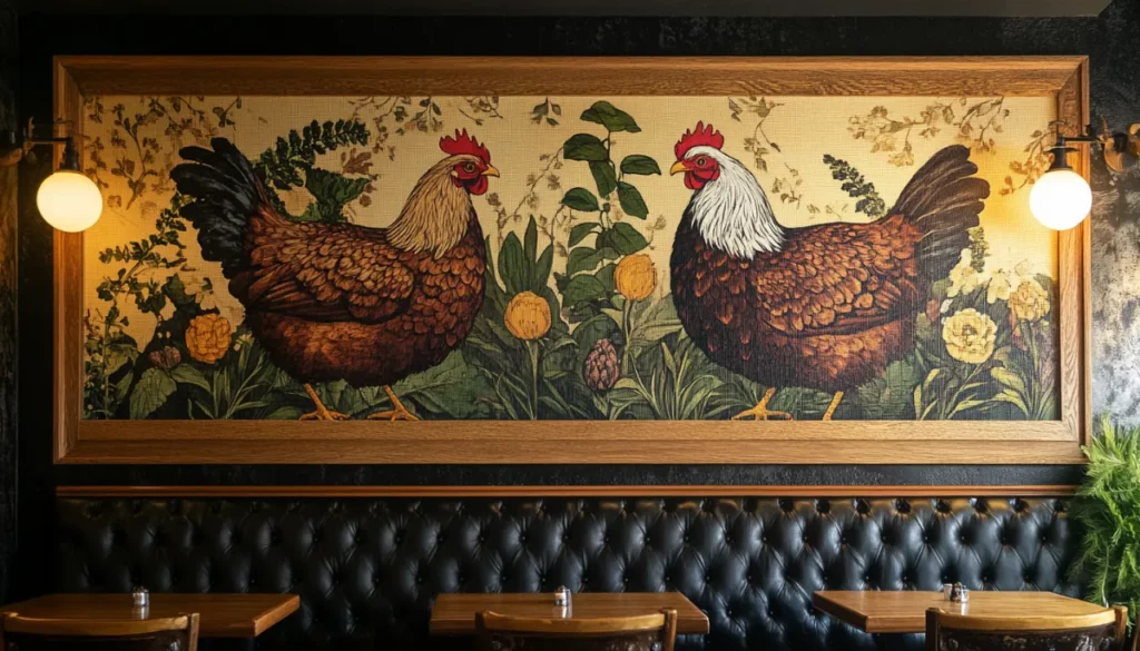 chicken on restaurant wall • merchOne