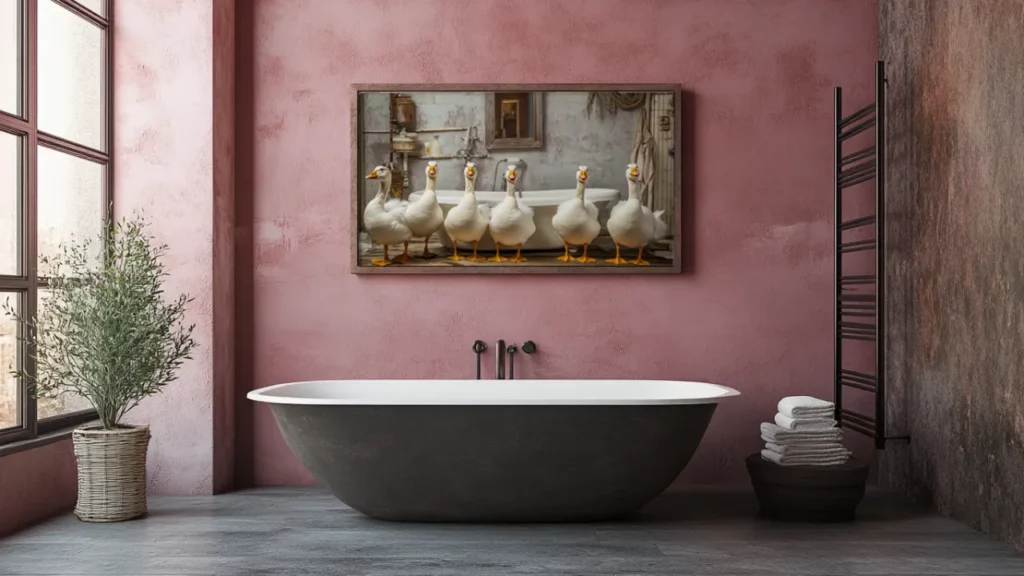 geese in a bathroom • merchOne