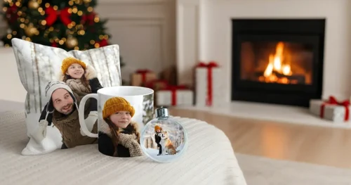 Family photo personalized Christmas gifts for Mom and grandparents • merchOne