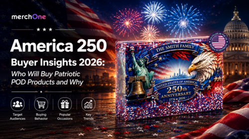America 250 Buyer Insights 2026: Who Will Buy Patriotic POD Products and Why • merchOne America 250 Buyer Insights 2026: Who Will Buy Patriotic POD Products and Why • merchOne