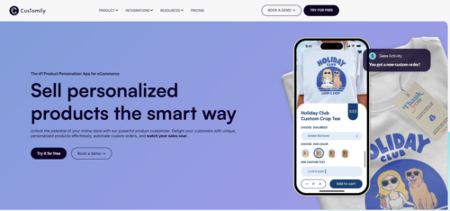 Customily Website • merchOne