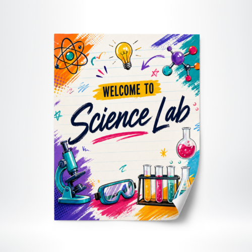Self-adhesive classroom poster for rules, alphabet charts, subject visuals, and motivational Back-to-School decor. 