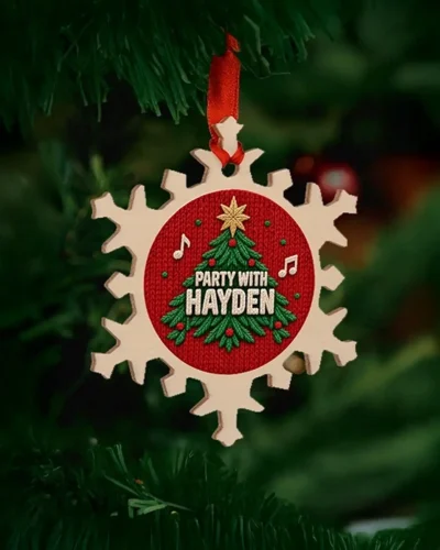 Wooden Snowflake Ornament